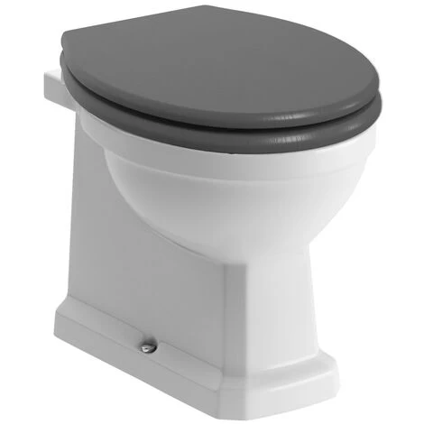 Signature Aphrodite Back To Wall Toilet 535mm Projection - Grey Ash Wooden Effect Seat 3 Signature Aphrodite Back To Wall Toilet 535mm Projection - Grey Ash Wooden Effect Seat