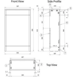 Signature Kalmar Back To Wall WC Toilet Unit 506mm Wide - Grey Gloss -Comfort Bathroom Store 83039916 2