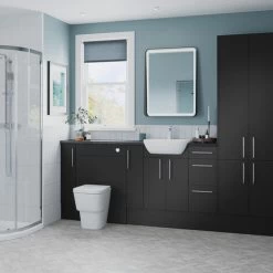 Signature Oslo Back To Wall WC Toilet Unit 600mm Wide - Matt Graphite Grey -Comfort Bathroom Store 83040022 4