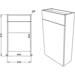 Signature Oslo Slim Back To Wall WC Toilet Unit 500mm Wide - Matt Graphite Grey -Comfort Bathroom Store 83040185 2