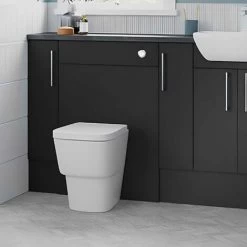 Signature Oslo Back To Wall WC Toilet Unit 500mm Wide - Matt Graphite Grey -Comfort Bathroom Store 83040249 3