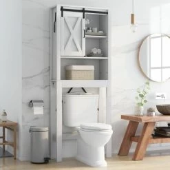 Over-The-Toilet Storage Cabinet 4-Ter Bathroom Toilet Shelf Storage Organizer -Comfort Bathroom Store 83626469 3