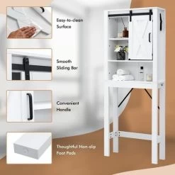 Over-The-Toilet Storage Cabinet 4-Ter Bathroom Toilet Shelf Storage Organizer -Comfort Bathroom Store 83626469 4