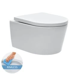 Geberit Toilet Set Support Frame 112cm + Swiss Aqua Technologies Rimless Toilet + White Flush Plate + Insulation Set -Comfort Bathroom Store 83784753 4
