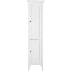 Glancy Two Shutter Doors Wooden Tall Tower Storage Cabinet - White - 38 X 160 X 160 Cm