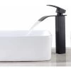 Black Waterfall Bathroom Mixer Tap Square Brass Basin Mixer Tap Hot And Cold Countertop Basin Mixer Tall Faucet -Comfort Bathroom Store 84677814 1