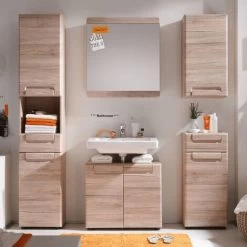 Storage Wall Cabinet Malea San Remo Oak Trendteam 7 Storage Wall Cabinet Malea San Remo Oak Trendteam -Comfort Bathroom Store 84871092 2
