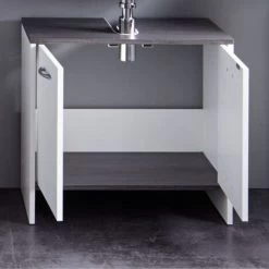 Sink Vanity Unit With 2 Doors SanDiego White And Smokey Silver Trendteam -Comfort Bathroom Store 84871094 3