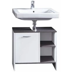 Sink Vanity Unit With 1 Door SanDiego White And Smokey Silver Trendteam 11 Sink Vanity Unit With 1 Door SanDiego White And Smokey Silver Trendteam -Comfort Bathroom Store 84871139 5