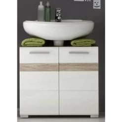 Sink Vanity Unit Set-One White And Light San Remo Oak Trendteam -Comfort Bathroom Store 85581121 4