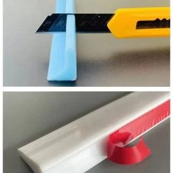 Self-adhesive Bathroom Water Stop Stroke Floor Water Restraint Bar Silicone Water Restraint Bar Threshold Foldable Shower Barrier And System, White, 50cm / 19in -Comfort Bathroom Store 85705515 3