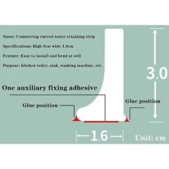 Self-adhesive Bathroom Water Stop Stroke Floor Water Restraint Bar Silicone Water Restraint Bar Threshold Foldable Shower Barrier And System, White, 50cm / 19in -Comfort Bathroom Store 85705515 5