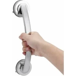 Bathtub Safety Grab Bar Suction Cup Handrail Grab Bar Bathtub Shower Rail Silver -Comfort Bathroom Store 85990134 3