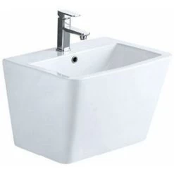 Comfort Bathroom Store 23 Pilton Bathroom Basin 570mm Wall Hung Sink Square Design 1 Tap Hole Ceramic Gloss