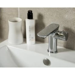 Pilton Bathroom Basin 570mm Wall Hung Sink Square Design 1 Tap Hole Ceramic Gloss -Comfort Bathroom Store 86060213 3