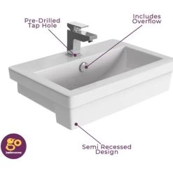 Jane Semi Recessed Basin 10 Jane Semi Recessed Basin -Comfort Bathroom Store 86060220 4