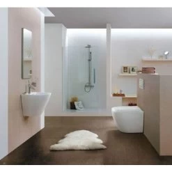 Croce Bathroom Sink 530mm Curved Wall Hung Basin 1 Tap Hole Ceramic -Comfort Bathroom Store 86060264 4