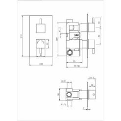 Cole Dual Square Control Concealed Valve Single Outlet -Comfort Bathroom Store 86060311 3