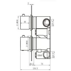 Morval Concealed Valve Double Outlet Square Black (Cvp04K) -Comfort Bathroom Store 86061034 3