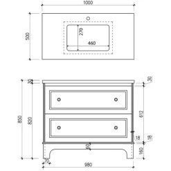 Pernant 1000mm Vanity Unit In Matt White With Leigh Worktop & Ceramic Basin -Comfort Bathroom Store 86061082 4