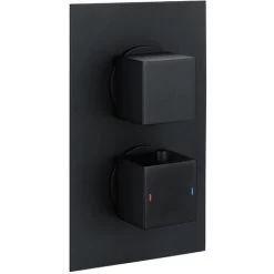 Morval Concealed Valve Single Outlet Square Black (Cvp02K)