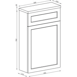 Emilie 500mm Traditional Style Vintage Grey Bathroom WC Unit -Comfort Bathroom Store 86061501 4