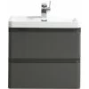 Goslar 600mm Wall Mounted Vanity Unit In Titanium Grey With Resin Basin -Comfort Bathroom Store 86061560 1