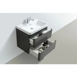 Goslar 600mm Wall Mounted Vanity Unit In Titanium Grey With Resin Basin -Comfort Bathroom Store 86061560 4