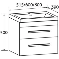Hollton 800mm Grey Wood Effect Wall Hung 2 Drawer Vanity Unit With Ceramic Sink -Comfort Bathroom Store 86061905 3