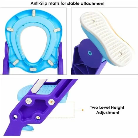 Kids Toilet Seat With Ladder Kids Toilet Seat Potty Seat Height Adjustable Folding Toilet Seat Height 38-42cm, For 1-7 Year Old Kids 4 Kids Toilet Seat With Ladder Kids Toilet Seat Potty Seat Height Adjustable Folding Toilet Seat Height 38-42cm, For 1-7 Year Old Kids - Image 2
