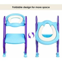 Kids Toilet Seat With Ladder Kids Toilet Seat Potty Seat Height Adjustable Folding Toilet Seat Height 38-42cm, For 1-7 Year Old Kids 9 Kids Toilet Seat With Ladder Kids Toilet Seat Potty Seat Height Adjustable Folding Toilet Seat Height 38-42cm, For 1-7 Year Old Kids -Comfort Bathroom Store 86191342 4