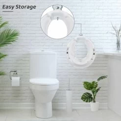 Kids Toilet Reducer Baby Toilet Seat Kids Toilet Seat Non Slip Toilet Reducer Round/Oval Toilet With Handle/Pad/Backrest Easy Clean White -Comfort Bathroom Store 86200369 4