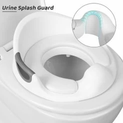 Kids Toilet Reducer Baby Toilet Seat Kids Toilet Seat Non Slip Toilet Reducer Round/Oval Toilet With Handle/Pad/Backrest Easy Clean White -Comfort Bathroom Store 86200369 5
