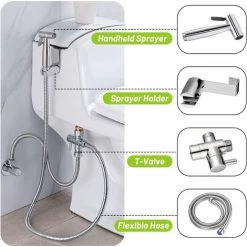Handheld Bidet Sprayer For Toilet, Spray Attachment With Hose For Feminine Wash -Comfort Bathroom Store 86503007 5