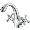 Traditional Victorian Integral Basin Faucet Vintage Double Cross Handle Bathroom Faucet, Plating -Comfort Bathroom Store 86503208 1