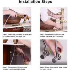 Vintage Antique Bronze Full Copper Bamboo Hotel Bathroom Kitchen Mixer Tap Basin Faucet, Copper, 3 Joints Break Mouth(Black -Comfort Bathroom Store 86503897 2