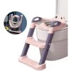 Kids Toilet Seat With Ladder, Non-Slip Foldable And Adjustable Kids Toilet Seat, Baby Toilet Seat With Backrest, Grip Pad For 1-7 Years Old Kids