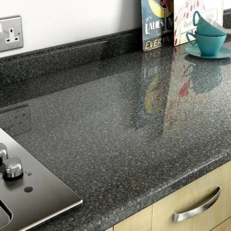 Laminate Worktop - Taurus Black Gloss 600mm X 38 Mm X 3m 4 Laminate Worktop - Taurus Black Gloss 600mm X 38 Mm X 3m - Image 2