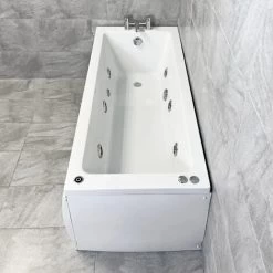 Siera Square Style Whirlpool Spa Bath 1700 X 700mm With 6 Or 11 Jet + Light, 6 Jets