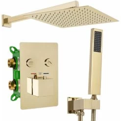 Concealed Thermostatic Shower Set Rea Fenix Davis Gold + Box