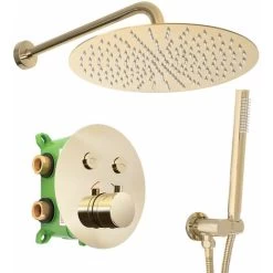 Concealed Thermostatic Shower Set Rea Lungo Miler Gold + Box