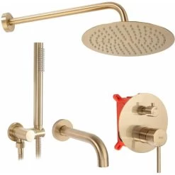 Concealed Shower Set Rea Lungo Brush Gold + Box