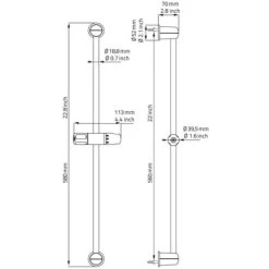 Slide Rail Grenada Chrome 91170 RIDDER -Comfort Bathroom Store 8749780 3