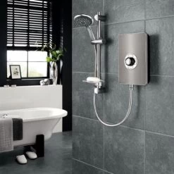 Triton Aspirante Electric Shower 8.5kW Gun Metal Modern 5 Spray