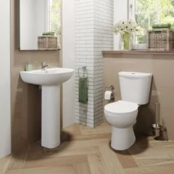Essentials Close Coupled Toilet Ceramic Toilet Bathroom & Soft Close Seat 8 Essentials Close Coupled Toilet Ceramic Toilet Bathroom & Soft Close Seat -Comfort Bathroom Store 8755451 3