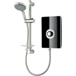 Triton Aspirante Electric Shower 8.5kW Modern Black Gloss 5 Spray