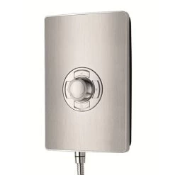Triton Aspirante Electric Shower 8.5kW Head & Riser Brushed Steel -Comfort Bathroom Store 8755467 3