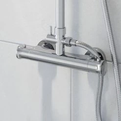 Bathroom Shower Mixer Thermostatic Set Twin Head Chrome Round Set -Comfort Bathroom Store 8755477 5