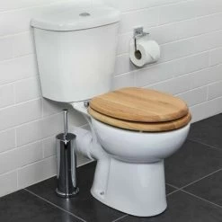 Croydex Flexi-Fix Rutland Solid Wood Toilet Seat Oak