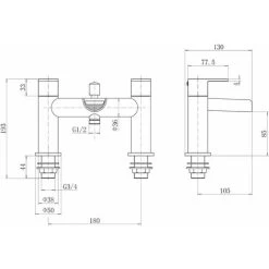 Architeckt Edsberg Bath Shower Mixer Waterfall Tap -Comfort Bathroom Store 8756122 5